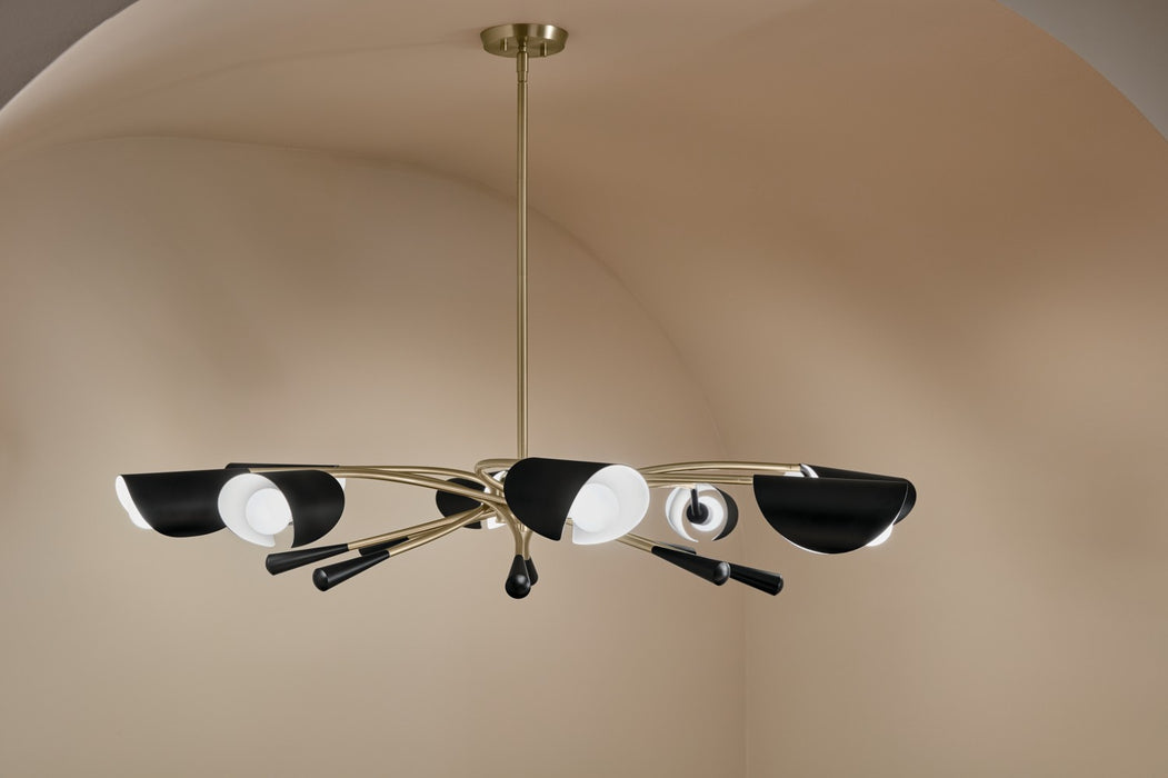 Kichler 52560CPZBK Eight Light Chandelier, Champagne Bronze