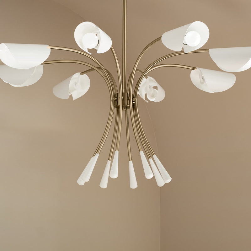 Kichler 52560CPZWH Eight Light Chandelier, Champagne Bronze