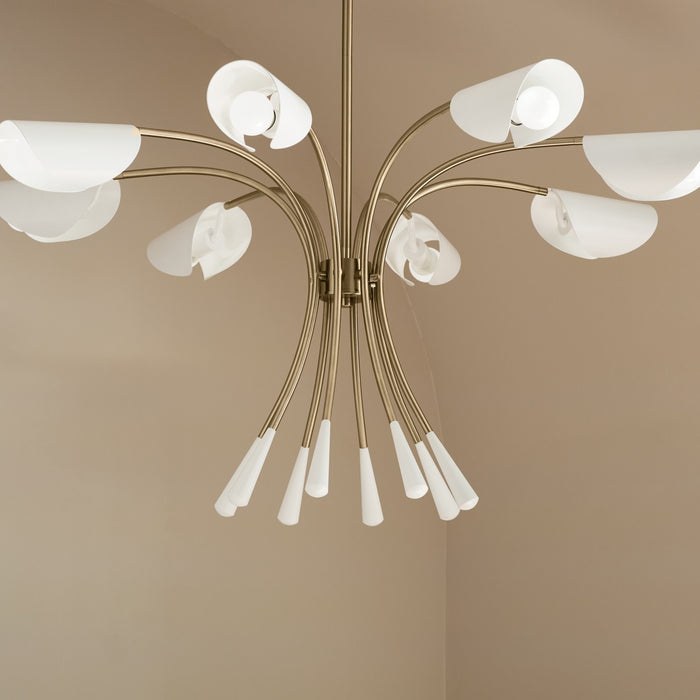 Kichler 52560CPZWH Eight Light Chandelier, Champagne Bronze