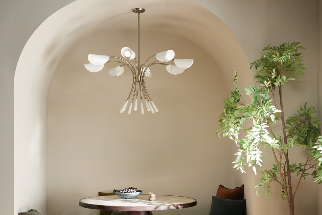 Kichler 52560CPZWH Eight Light Chandelier, Champagne Bronze