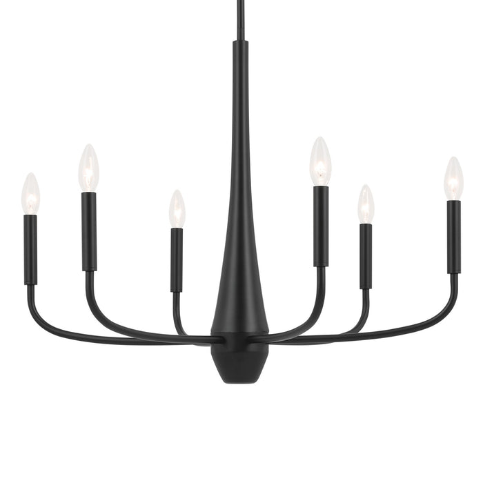 Kichler 52525BK Six Light Chandelier, Black
