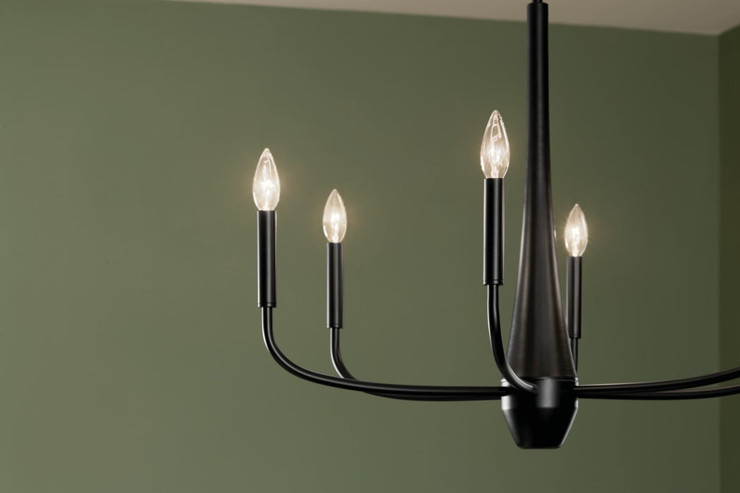 Kichler 52525BK Six Light Chandelier, Black