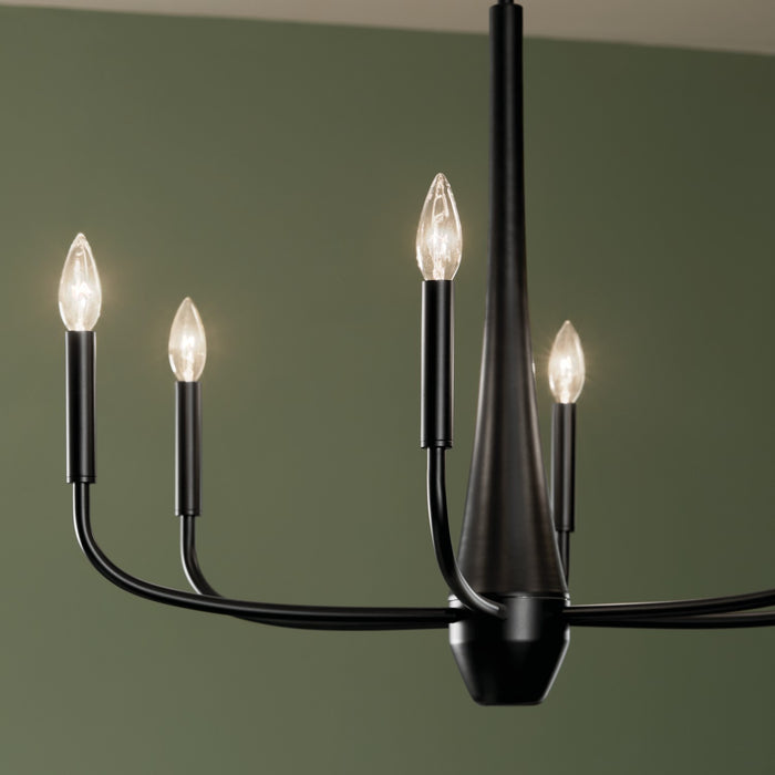 Kichler 52525BK Six Light Chandelier, Black