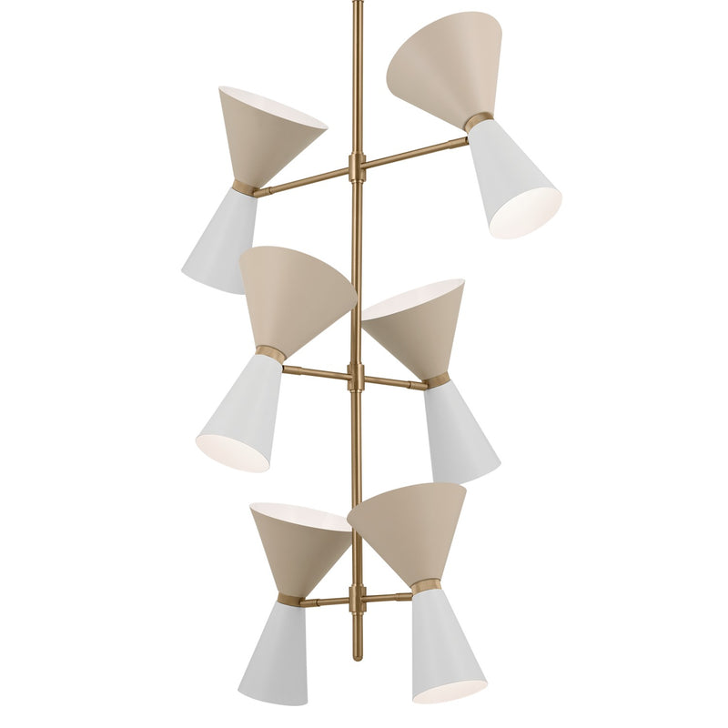 Kichler 52568CPZGRG 12 Light Foyer Chandelier, Champagne Bronze