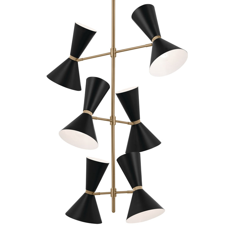 Kichler 52568CPZBK 12 Light Foyer Chandelier, Champagne Bronze