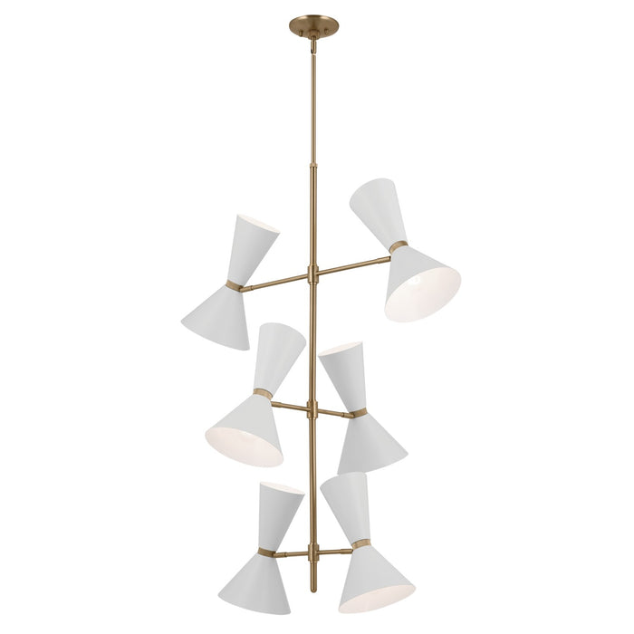 Kichler 52568CPZWH 12 Light Foyer Chandelier, Champagne Bronze