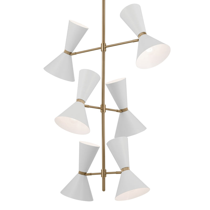 Kichler 52568CPZWH 12 Light Foyer Chandelier, Champagne Bronze