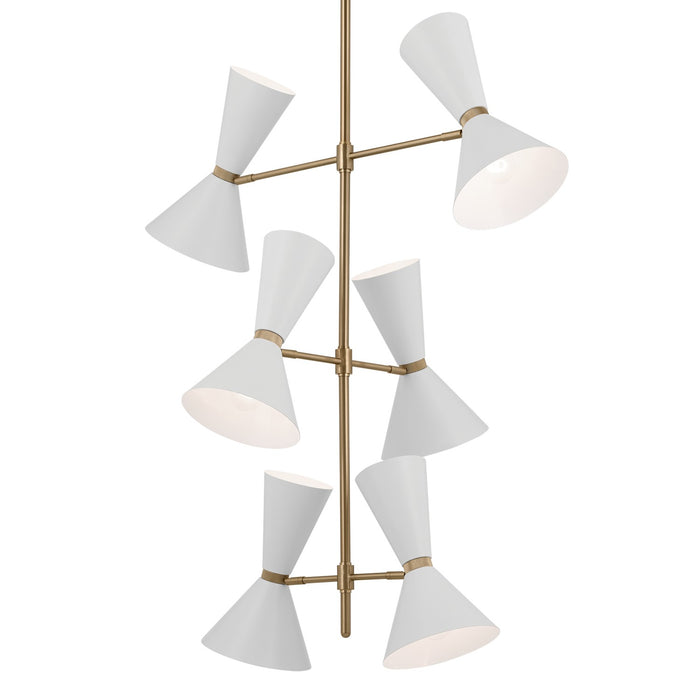 Kichler 52568CPZWH 12 Light Foyer Chandelier, Champagne Bronze