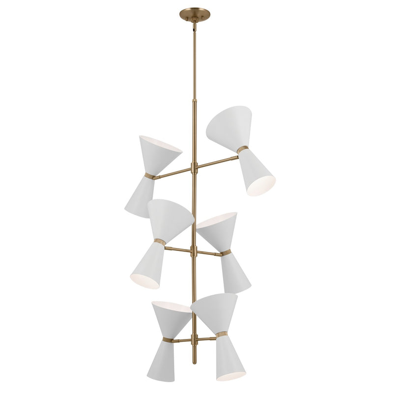 Kichler 52568CPZWH 12 Light Foyer Chandelier, Champagne Bronze