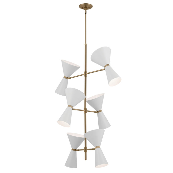 Kichler 52568CPZWH 12 Light Foyer Chandelier, Champagne Bronze