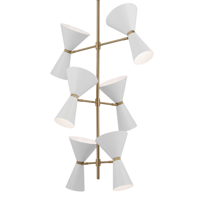 Kichler 52568CPZWH 12 Light Foyer Chandelier, Champagne Bronze