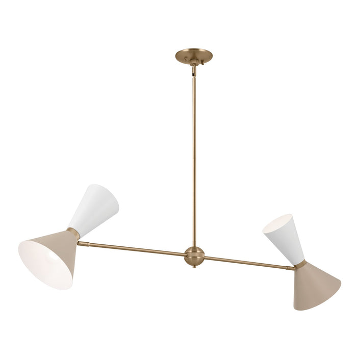 Kichler 52569CPZGRG Four Light Linear Chandelier, Champagne Bronze