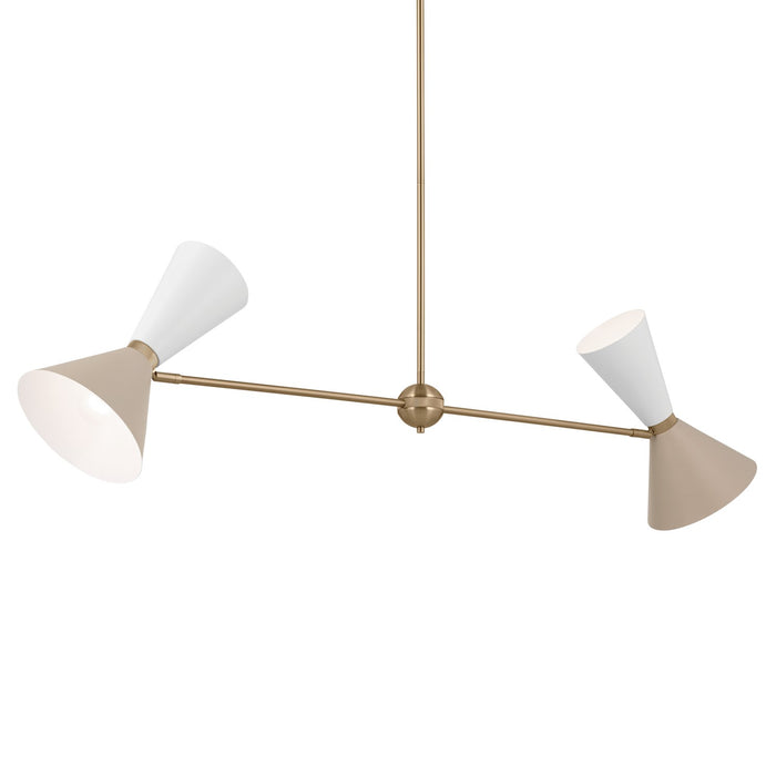 Kichler 52569CPZGRG Four Light Linear Chandelier, Champagne Bronze