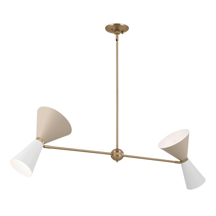 Kichler 52569CPZGRG Four Light Linear Chandelier, Champagne Bronze