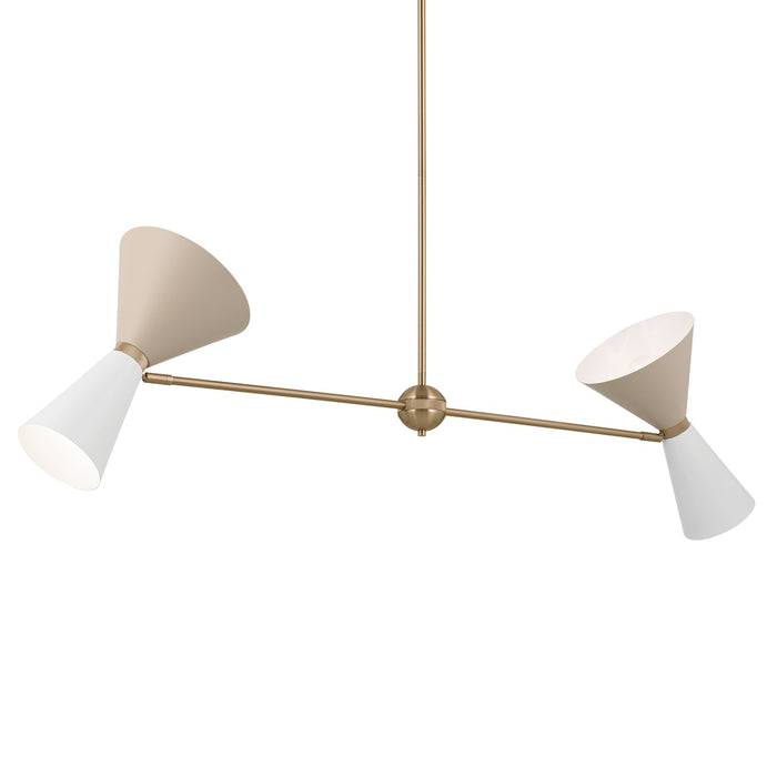 Kichler 52569CPZGRG Four Light Linear Chandelier, Champagne Bronze