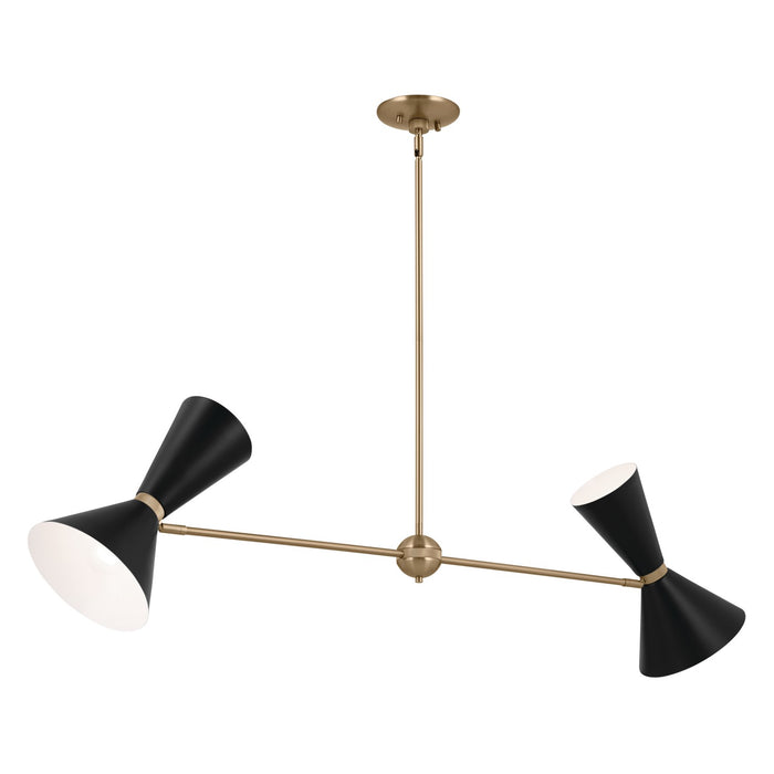 Kichler 52569CPZBK Four Light Linear Chandelier, Champagne Bronze