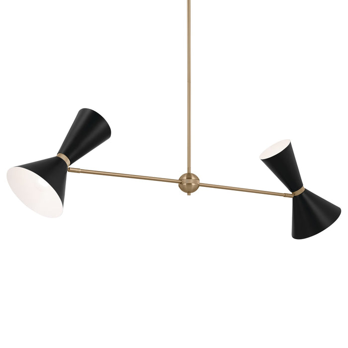 Kichler 52569CPZBK Four Light Linear Chandelier, Champagne Bronze