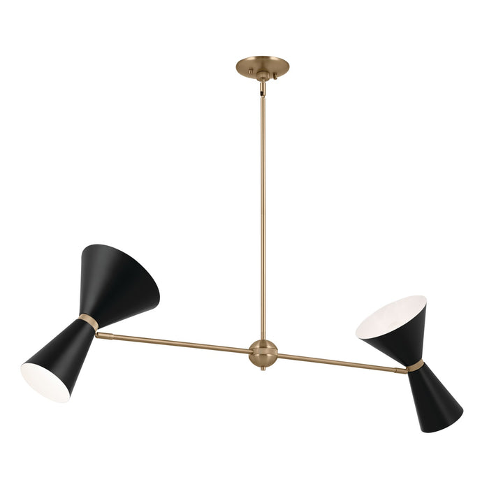Kichler 52569CPZBK Four Light Linear Chandelier, Champagne Bronze