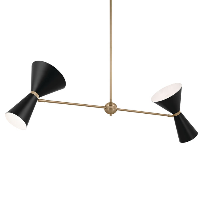 Kichler 52569CPZBK Four Light Linear Chandelier, Champagne Bronze