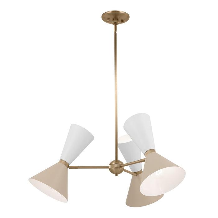 Kichler 52565CPZGRG Six Light Chandelier, Champagne Bronze