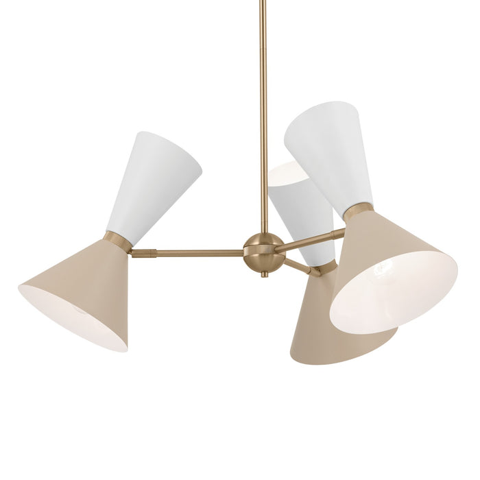 Kichler 52565CPZGRG Six Light Chandelier, Champagne Bronze
