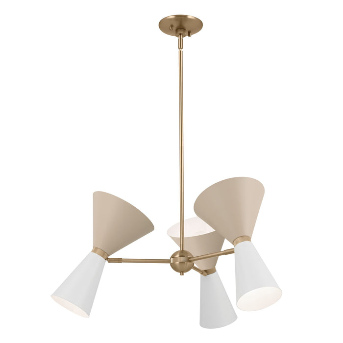 Kichler 52565CPZGRG Six Light Chandelier, Champagne Bronze