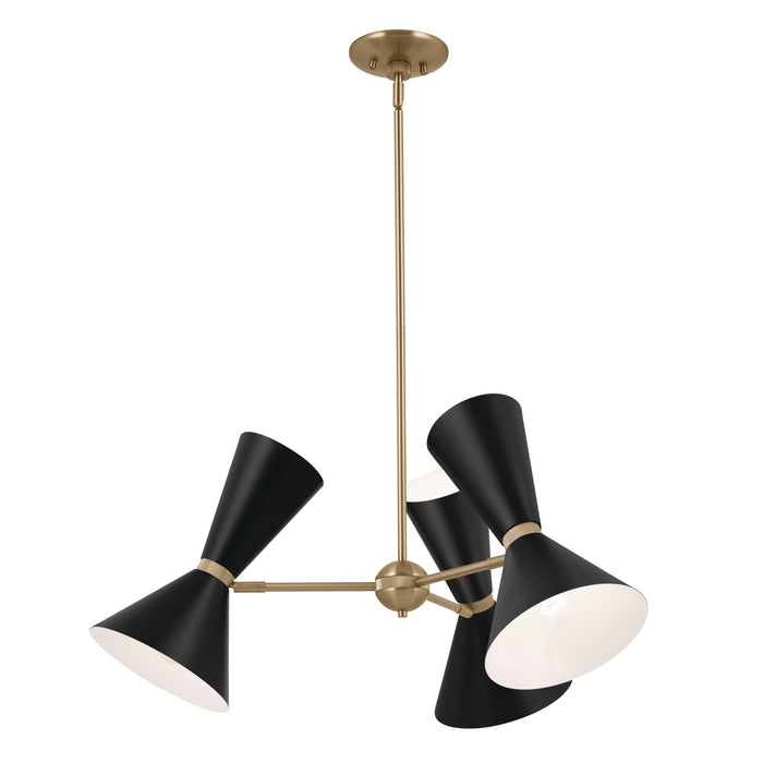 Kichler 52565CPZBK Six Light Chandelier, Champagne Bronze
