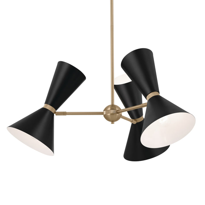 Kichler 52565CPZBK Six Light Chandelier, Champagne Bronze