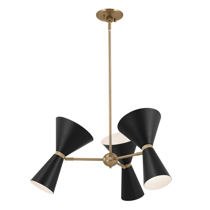 Kichler 52565CPZBK Six Light Chandelier, Champagne Bronze
