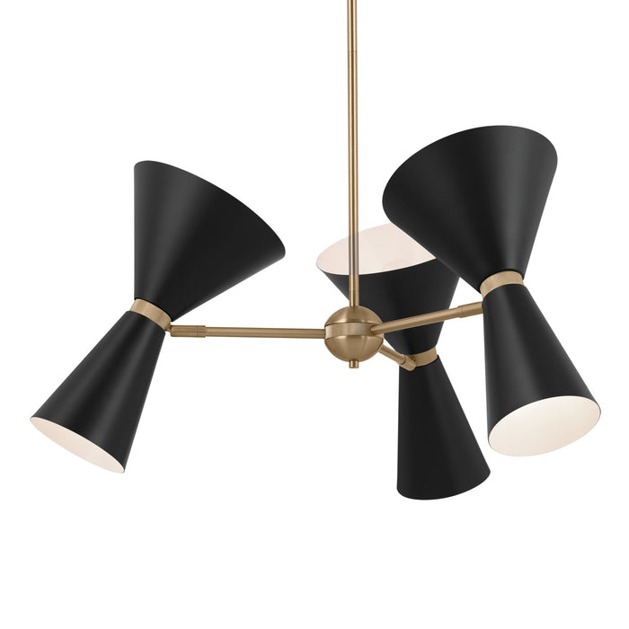 Kichler 52565CPZBK Six Light Chandelier, Champagne Bronze