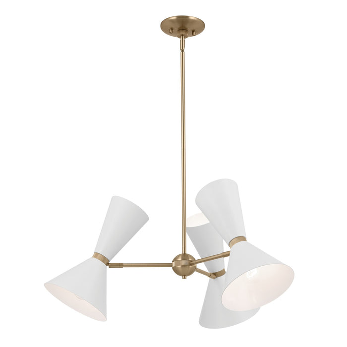 Kichler 52565CPZWH Six Light Chandelier, Champagne Bronze