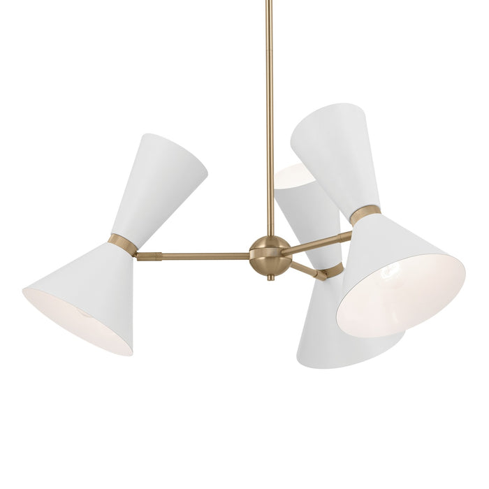 Kichler 52565CPZWH Six Light Chandelier, Champagne Bronze