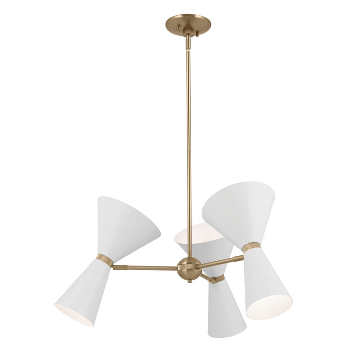 Kichler 52565CPZWH Six Light Chandelier, Champagne Bronze