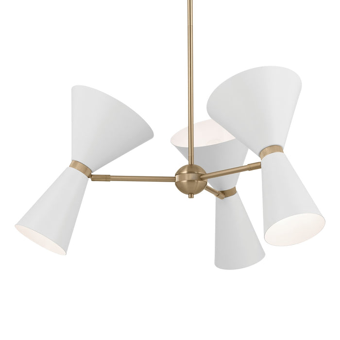 Kichler 52565CPZWH Six Light Chandelier, Champagne Bronze