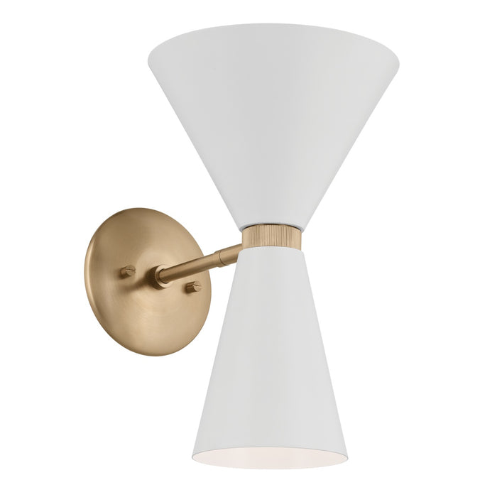 Kichler 52570CPZWH Two Light Wall Sconce, Champagne Bronze