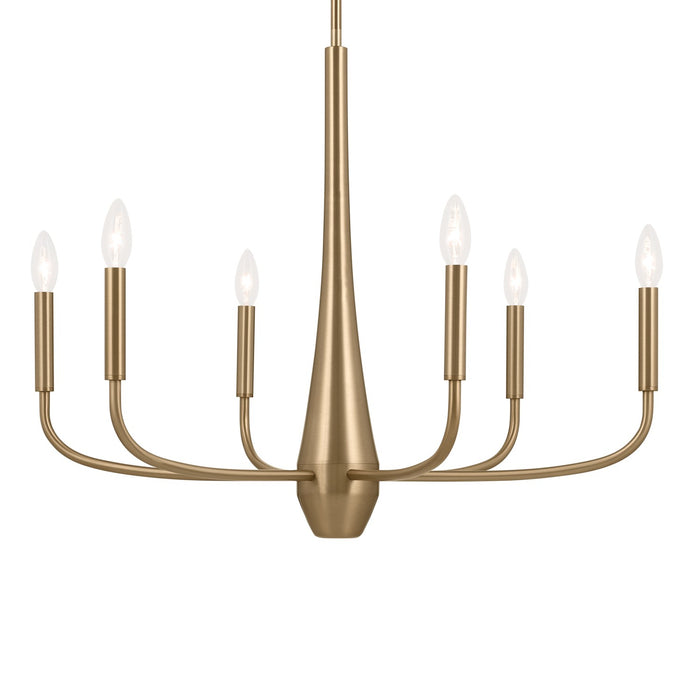 Kichler 52525CPZ Six Light Chandelier, Champagne Bronze