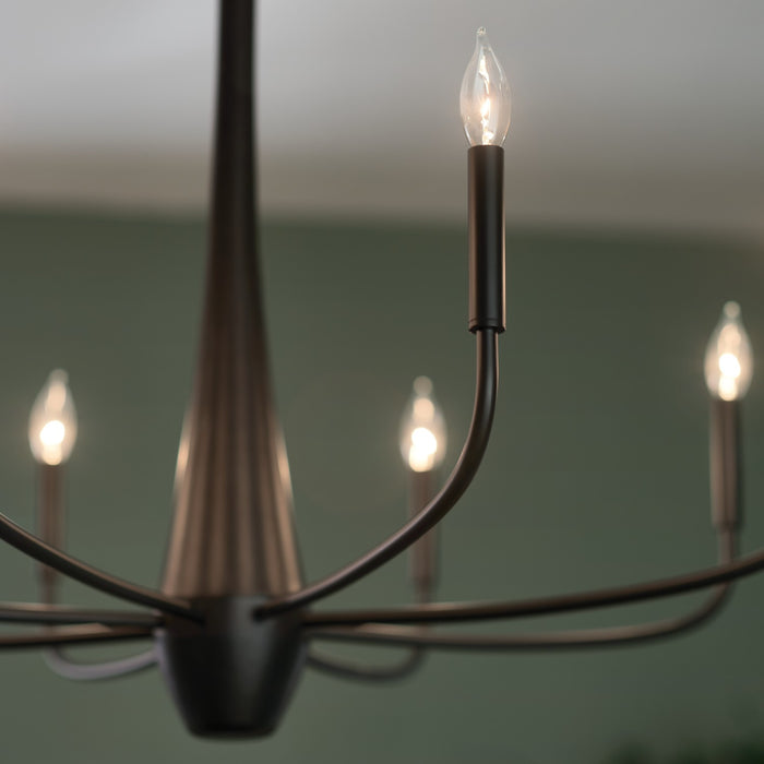 Kichler 52526BK Eight Light Chandelier, Black