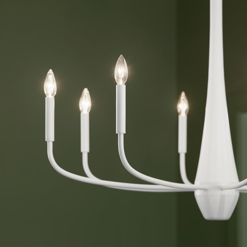 Kichler 52526WH Eight Light Chandelier, White