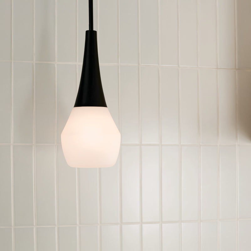 Kichler 52529BK One Light Pendant, Black