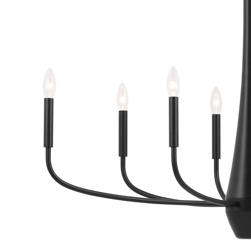 Kichler 52528BK Eight Light Chandelier, Black