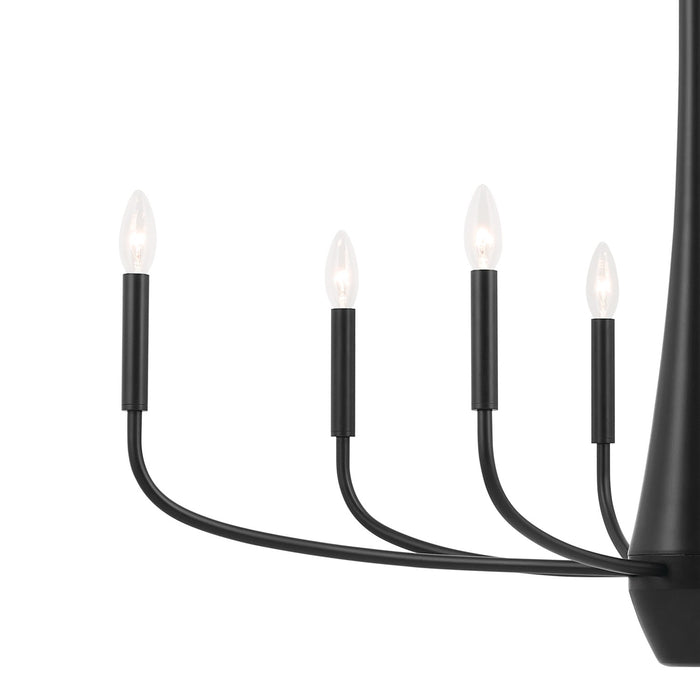 Kichler 52528BK Eight Light Chandelier, Black