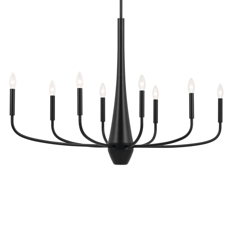 Kichler 52528BK Eight Light Chandelier, Black