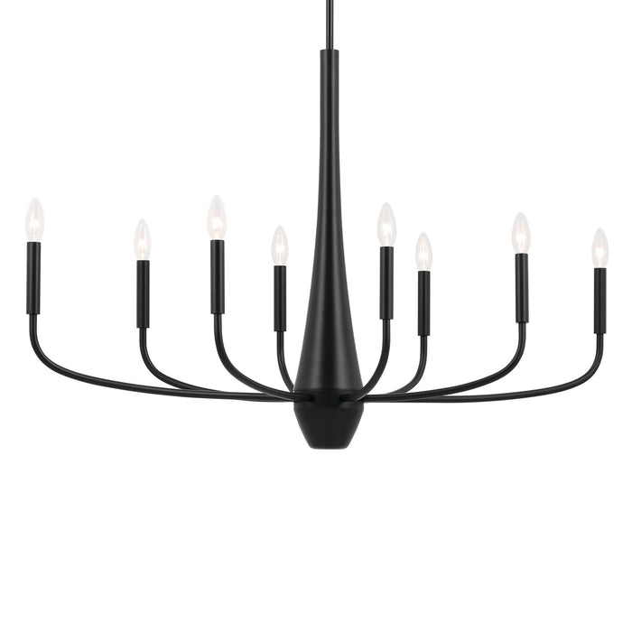 Kichler 52528BK Eight Light Chandelier, Black