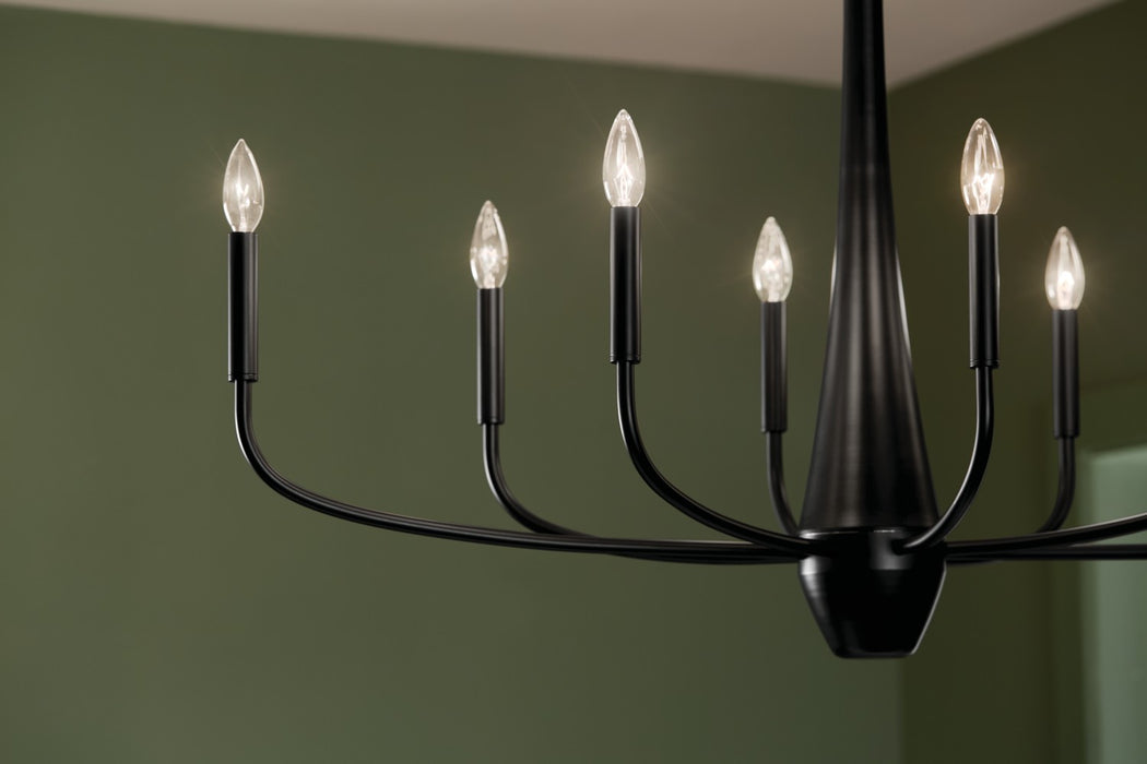 Kichler 52528BK Eight Light Chandelier, Black