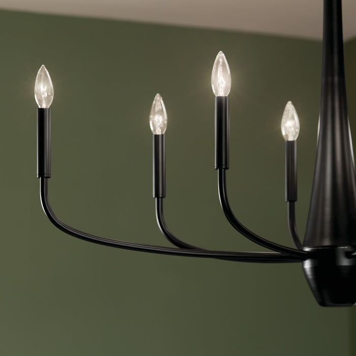 Kichler 52528BK Eight Light Chandelier, Black