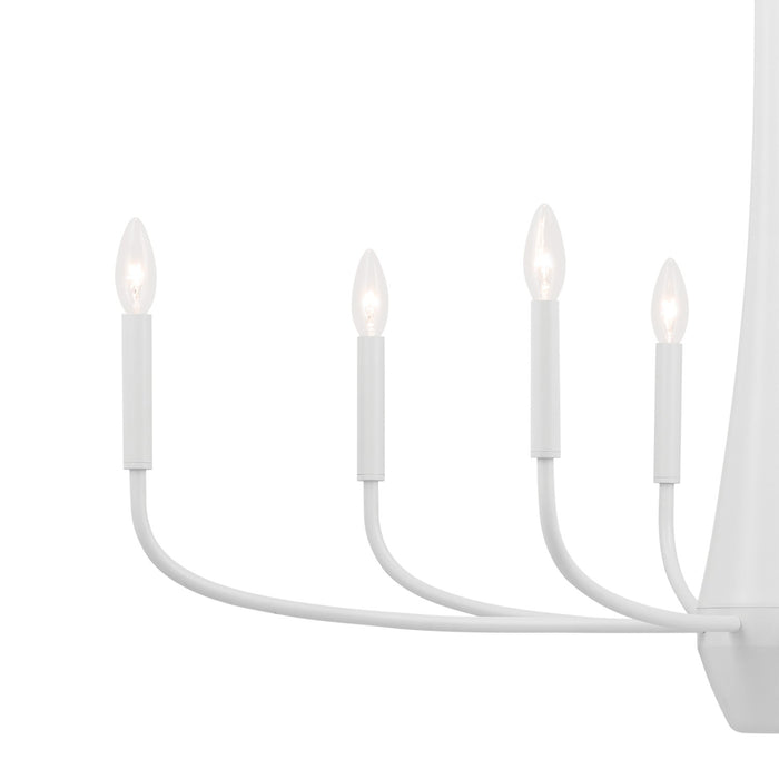 Kichler 52528WH Eight Light Chandelier, White