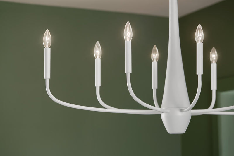 Kichler 52528WH Eight Light Chandelier, White