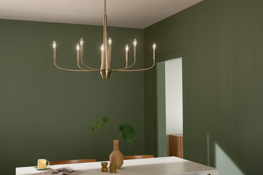 Kichler 52528CPZ Eight Light Chandelier, Champagne Bronze