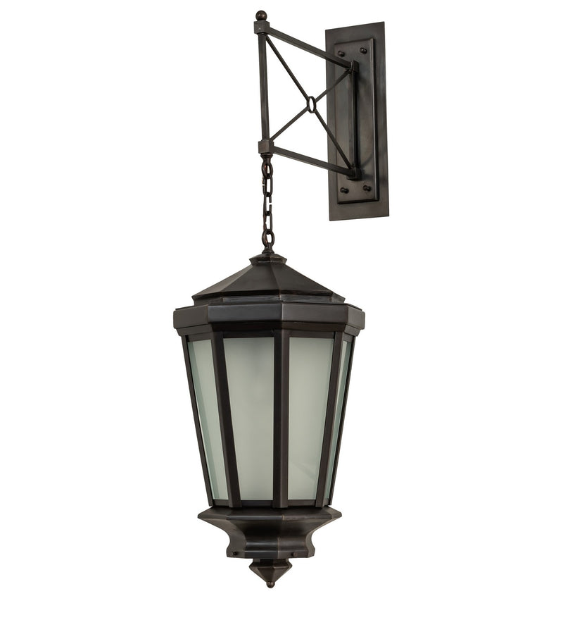 Meyda Tiffany 252947 One Light Wall Sconce, Black On Brass