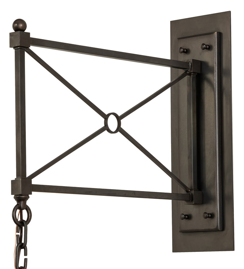 Meyda Tiffany 252947 One Light Wall Sconce, Black On Brass